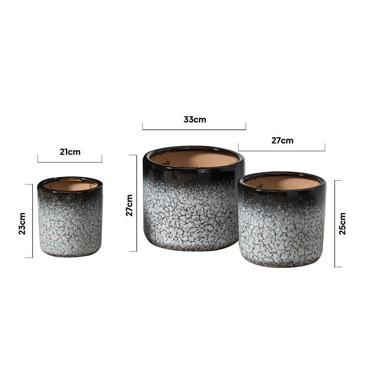 High quality custom cylinder succulent cactus pot indoor outdoor macetas ceramic planting plant pots for balcony