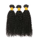 Natural Black Kinky Curly Remy Human Hair Bundles Sew In Weave Bundles Brazilian