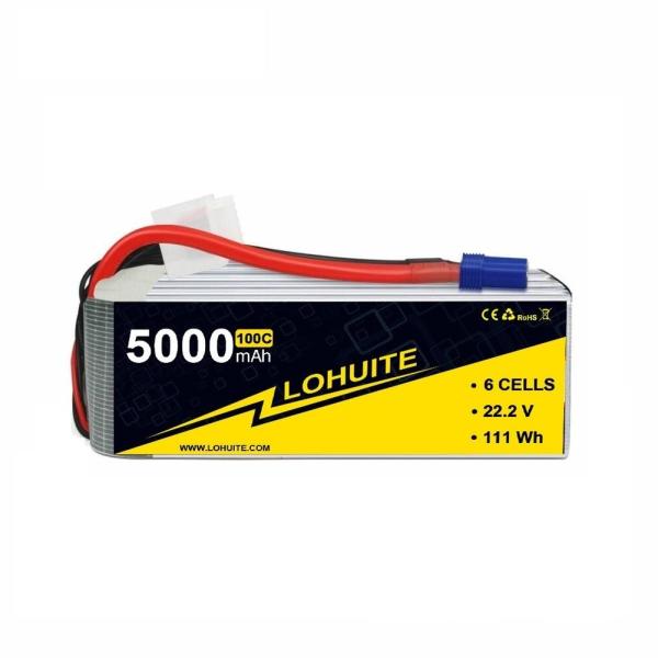 Other Anode Material 6S Lipo Battery 22.2v 5000mah 50C 100C Drone Battery with