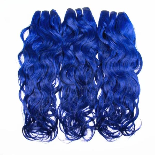 Blue Water Wave Remy Human Hair Bundles Sew In Weave Bundles Brazilian Bundle