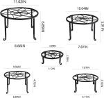 Modern Design Black Iron Plant Stand for Indoor Outdoor Plants 5mm Thickness
