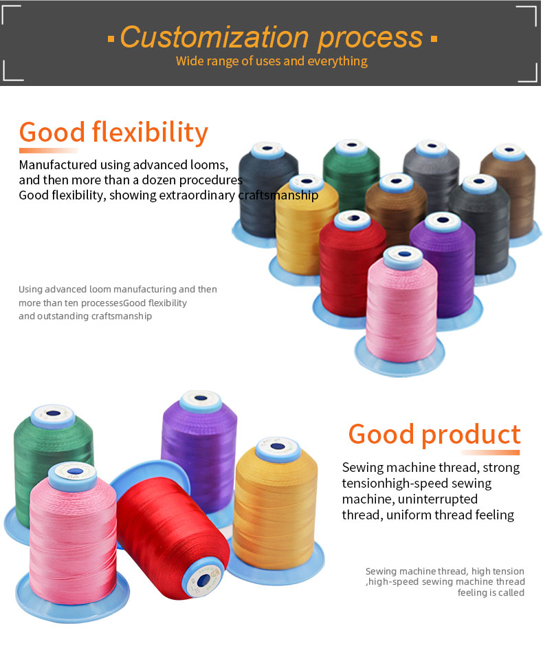 Polyester Strength Thread For Car Seat Leather Sewing High Tenacity