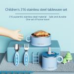 Stainless Steel Infant Childrens Tableware Set Customize BPA Free For Kids