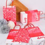 Custom Color Accepted Heavy Duty Valentine's Day Craft Gift Pink Kraft Bag Paper