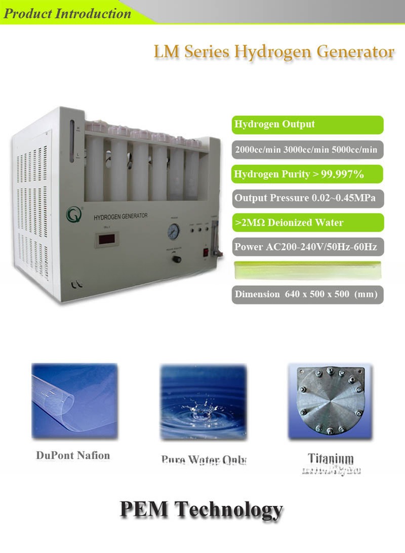 Fuel Cell Energy Hydrogen Machine 0--3L/min with 0.45Mpa Delivery Pressure in White