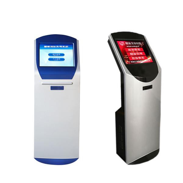 19 inch Floor Stand Queue Management System Touch Screen QMS Ticket Dispenser