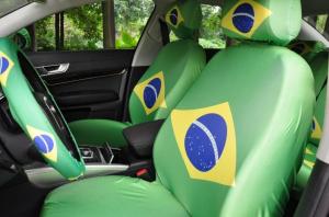 Quality Knitted Polyester Headrest Covers Customised Logo ISO 9001 Certification wholesale