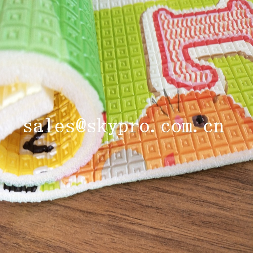 Eco Friendly neoprene fabric roll baby toys play mats soft cartoon play mat for kids