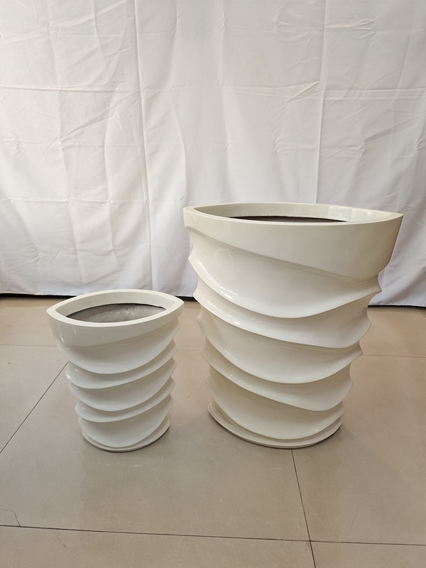 Modern Fiberglass Flower Pots For Indoor Outdoor Home Garden Decoration