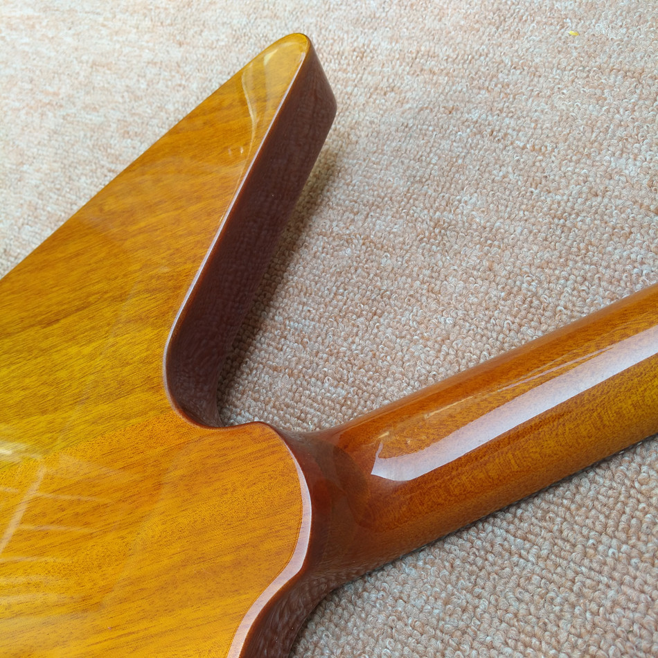 RD type Electric Guitar in Natural wood color, Custom Shop RD guitar with Chrome hardware, Dots inlays, Free shipping