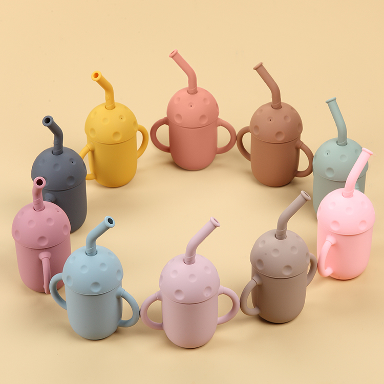 Portable Silicone Feeding Cup Baby Silicone Drinking Cups ODM 11*6.5*14cm