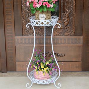 Quality Floor Style Anti Slip H60cm 2 Tier Metal Plant Stand wholesale