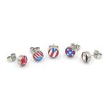 Body Piercing Jewelry Petrol Dripping Stainless Steel Stud Flag Earrings