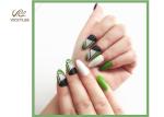 ABS Mixed Printing OEM ODM Green Stiletto Nails Long Coffin Shape