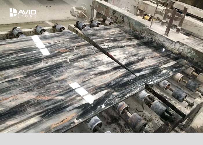 Brown Marble Natural Stone Slabs For Kitchen Countertops / Bathroom Vanity Top