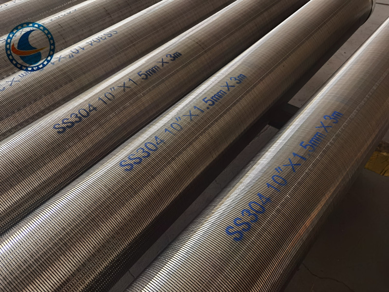 Ss 304 316 V Wire Johnson Screen Pipe Wrapped Slotted For Filtration