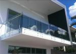 Tempered Glass Balcony Railing , Standoff Glass Railing Stainless Steel Material