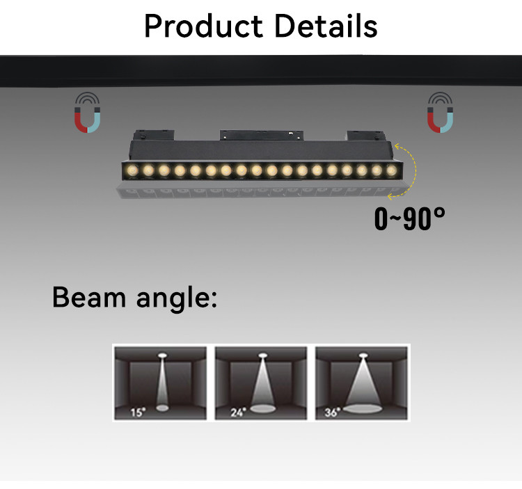 Magnetic Track Lamp 18W Anti Glare Magnetic Recessed Track Lighting