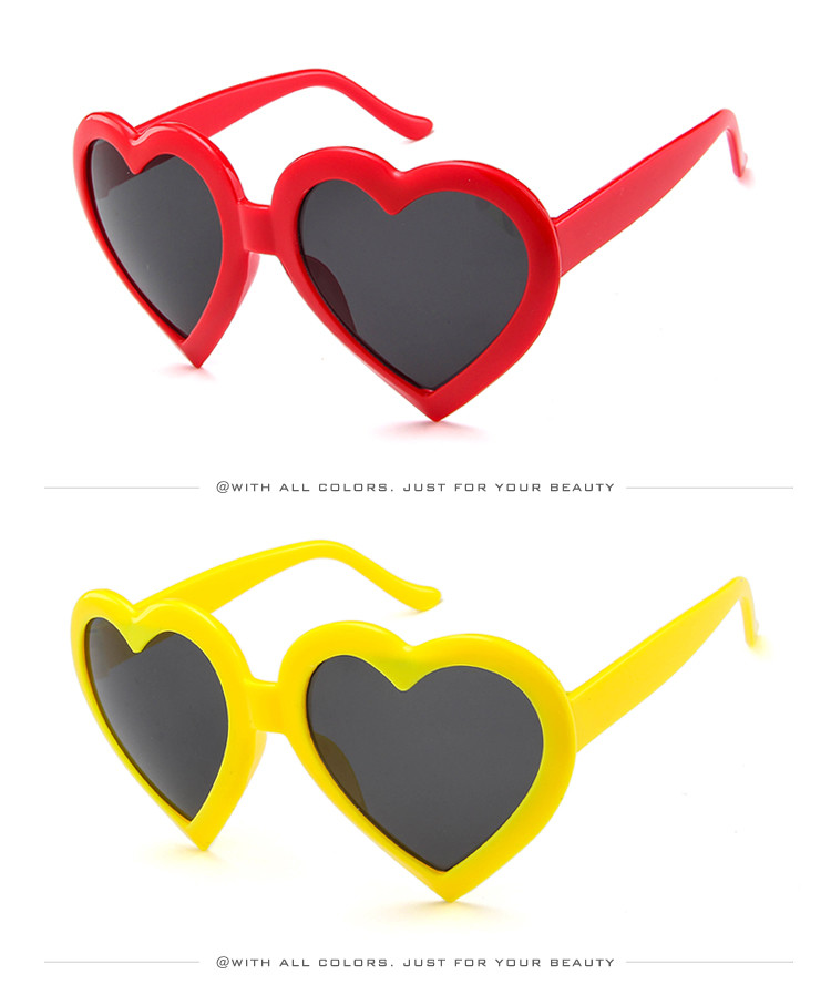 Women UV400 BSCI Love Heart Shaped Sunglasses Cat Eye Mod Vintage Style
