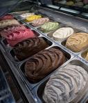 Auto Defrost Ice Cream Showcase Freezer , 1568mm Length Fan Forced Ventilation