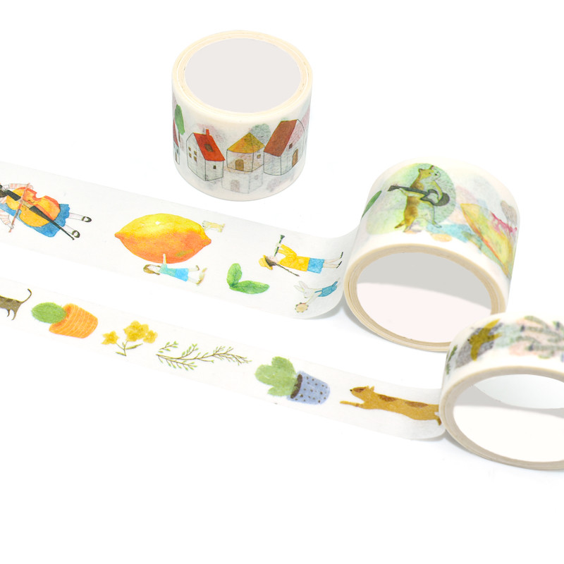 Decorative Rainbow Candy Color Japanese Sticky Paper Masking Tape Washi Tape
