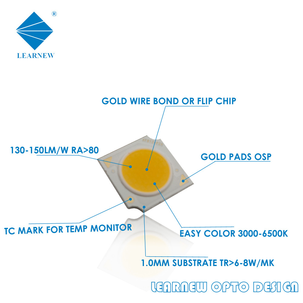 6000k high cri 90 120-140lm/w Mirror alu flip chip cob led 1414 series for led downlight