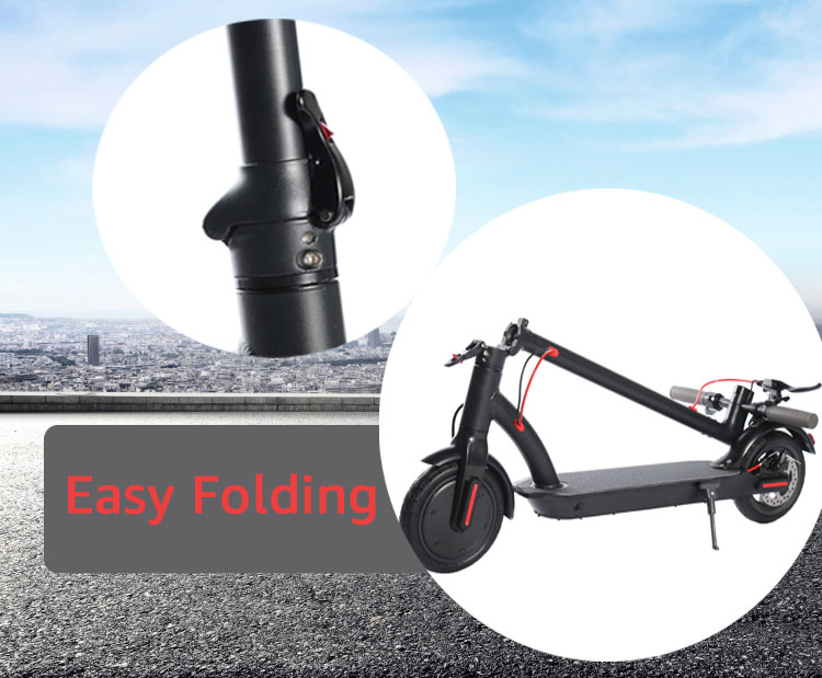 250W 2 Wheel E Scooter , Folding 8.5 Inch Mini Electric Scooter Max Speed 30km/H