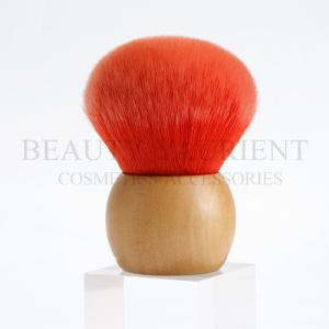 Quality Wooden Base Red Bamboo Kabuki Brush Round Kabuki Brush Eco Friendly wholesale