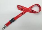 Nice Looking Dye Sublimation Lanyards / Black And Red Lanyard For School Id