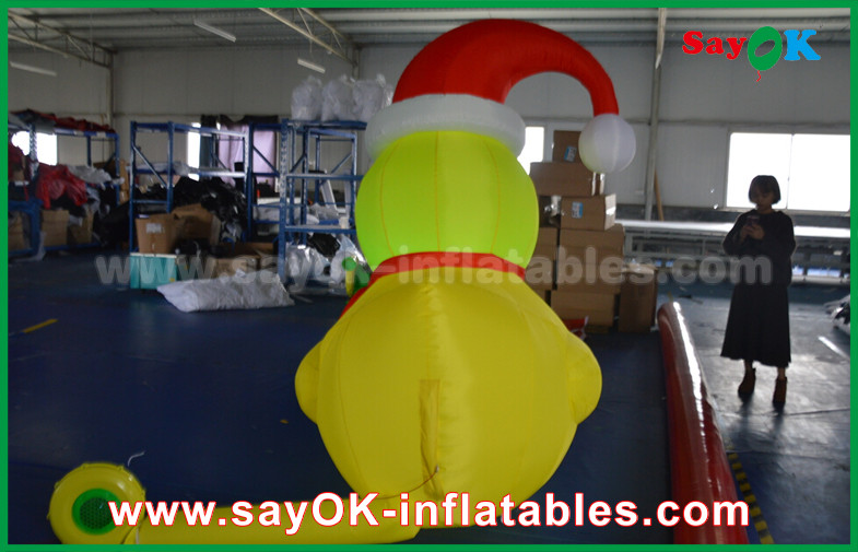 RGB Led Lighting Yellow Duck Inflatable Model With Blower For Event ROHS
