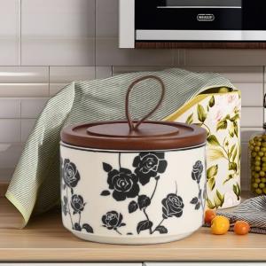 Quality Floral Design Sealed Glass Jar Ideal for Kitchen Storage and Microwavable Food Container wholesale
