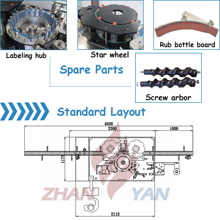 Round Glass Water Bottles Hot Melt Glue Stick OPP/BOPP Automatic Labeling Machine
