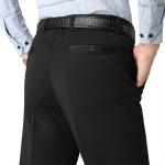 Drawstring Closure Men's Chinos Pants Trousers in Slim Fit Cotton Linen Plaid