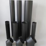 Black Powder Coating Single Wall Flue System Push Fit Socket And Spigot