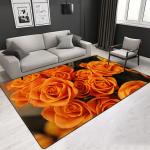 Aesthetic 3D Modern Figure Flower Pattern Artistic Living Room Carpet Hotel Area