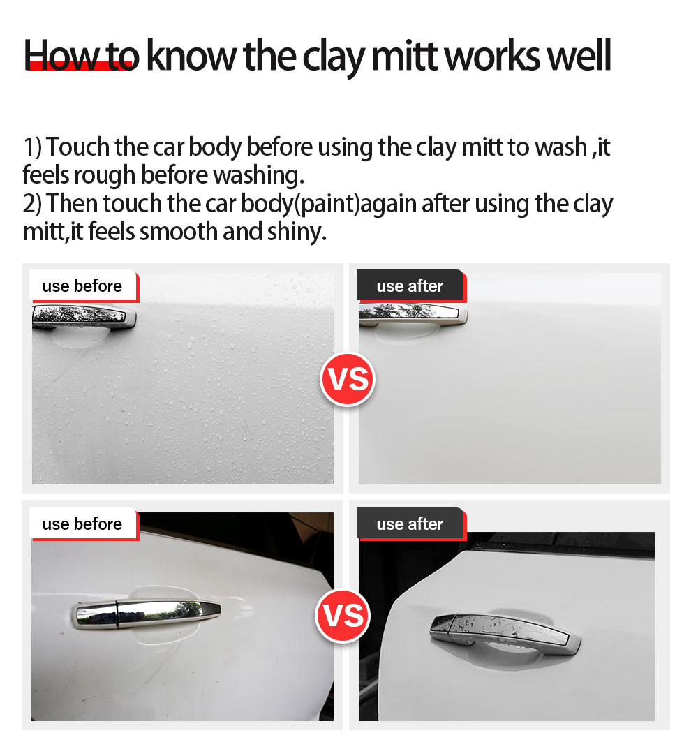 Effective Cleaning Orange Car Clay Mitt For Car Washing And Detailing S M L XL Size