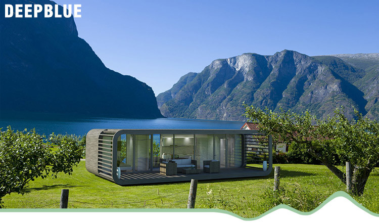 Luxury Cabin With Light Steel Frame Design, Prefab Hotel Unit Small Modular Homes