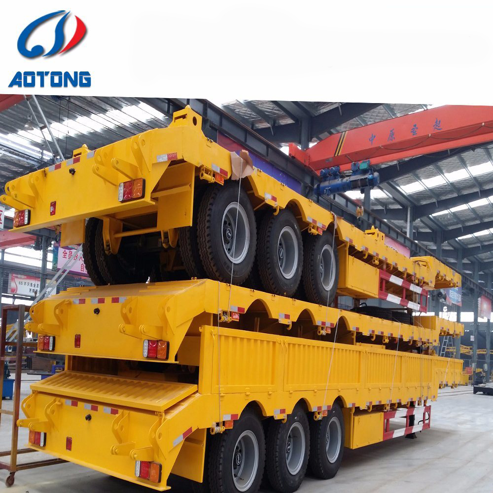 Heavy Load Gooseneck Lowboy Semi Trailer for Excavator Transport 3 Axles 4 Axles 12m 15m