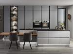 Modern Design Outdoor Kitchen Pantry Cabinet in Black Color with Bar and Blum