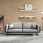 OEM Light Luxury Italian Modern Leather Sofa Coffee Table Set for Office