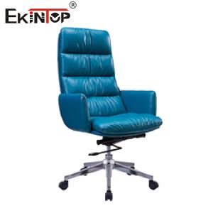 Quality Ergonomic Blue Leather Executive Office Chair Height Adjuster wholesale