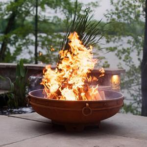Quality 37 Inch Weathering Steel Round Steel Fire Pit Portable Camping Brazier Outdoor wholesale