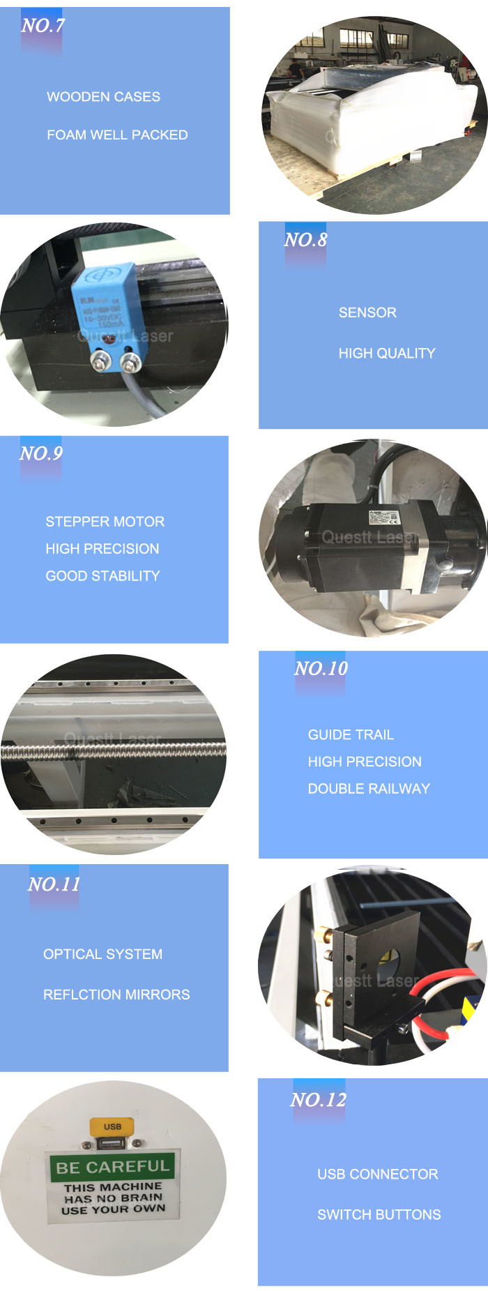 300W Metal Laser Cutting Engraving Machine Water Cooling Co2 Glass Tube