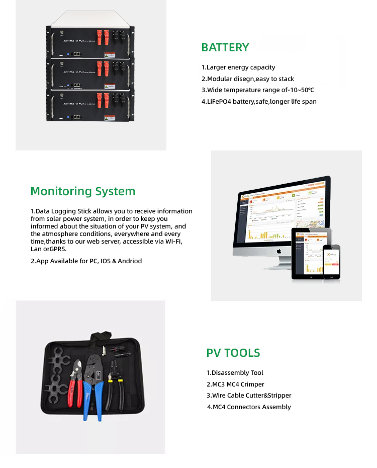 Lead-Acid Battery Type Solar Panel Power System 3KW 5KW 8KW 10KW 15KW for Residential