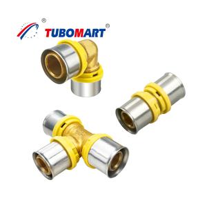 Quality PEX Press Fittings Natural Brass Connection for Residential / Commercial Piping wholesale