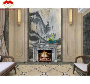 Quality Modern Mini Hand Crafted Mantle Art Sculpture Arched French New York Marble Indoor Fragrant Snow Plum Fireplace Surround wholesale