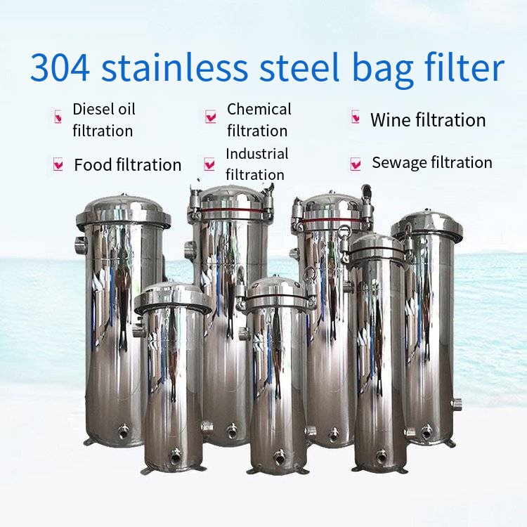 62KG Weight Wide Micron Range Stainless Steel Bag Filter Housing for Food Beverage Shops