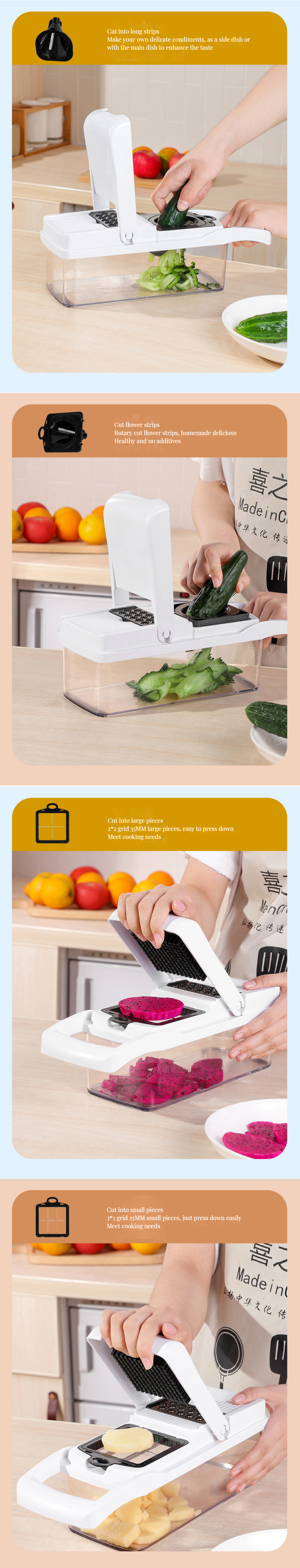 1 Piece 2024 Kitchen Tools 22 in 1 Multi-functional Vegetable Cutter Food Chopper Fruit Slicer Food Cutter