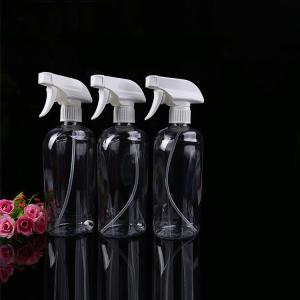 Quality kitchen toilet bottle plastic cleaner 500ml round PET bottle with trigger spray wholesale