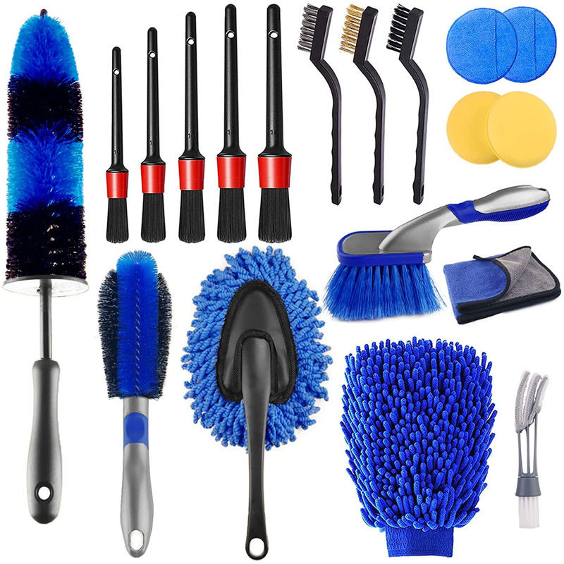 Personalised Automotive Car Detailing Brush Kit AC Wheels Dashboard Cleaner 19PCS